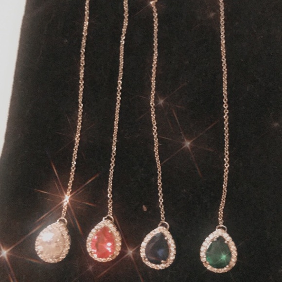 Teardrop Dangle Earrings (Water Drop like DALMATA) - Picture 2 of 3